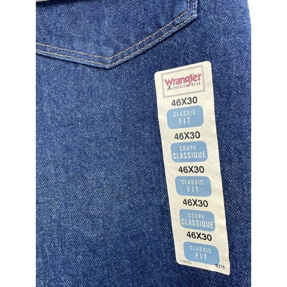 Wrangler Rugged Wear Classic Fit Bootcut Denim Dark Blue Mens 46x30 New - Picture 4 of 12